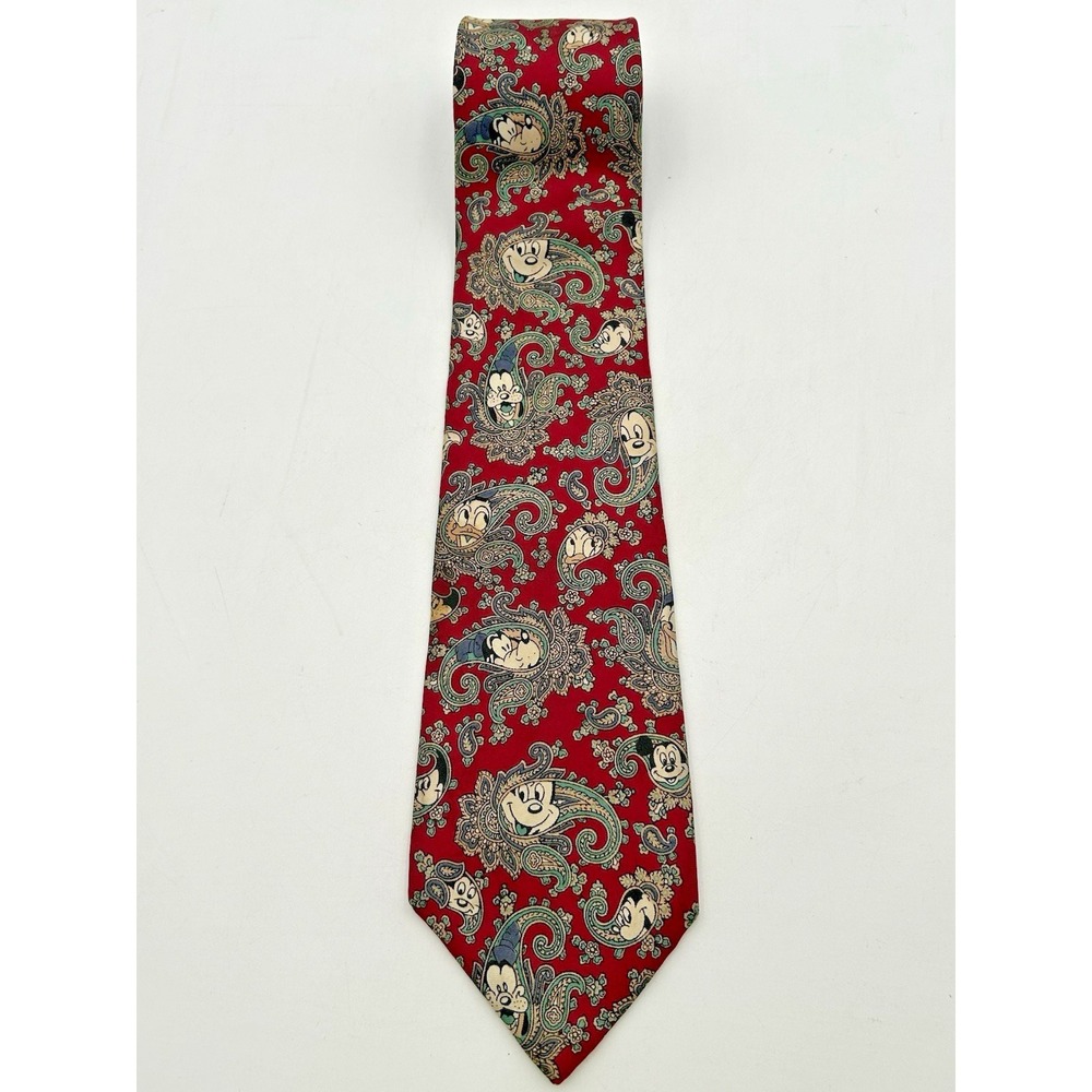 Balancine The Tie Works Disney Paisley Mickey Mouse Necktie 100% Silk USA